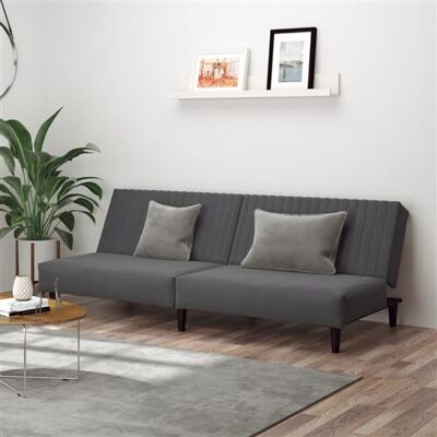Non communiqué vidaXL Canapé-lit à 2 places gris foncé velours Gris foncé - Publicité Non communiqué vidaXL Canapé-lit à 2 places gris foncé velours Gris foncé - Publicité