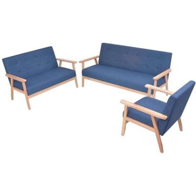 Non communiqué Ensembles canapés, fauteuils et tables de jardin VIDAXL bois 3 pieces Bleu - Publicité Non communiqué Ensembles canapés, fauteuils et tables de jardin VIDAXL bois 3 pieces Bleu - Publicité