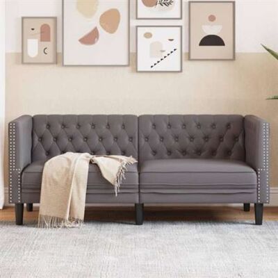 Non communiqué Canape droit en.casa 2 places en simili-cuir gris 74.5 x 174 x 70.5 cm gris - Publicité Non communiqué Canape droit en.casa 2 places en simili-cuir gris 74.5 x 174 x 70.5 cm gris - Publicité