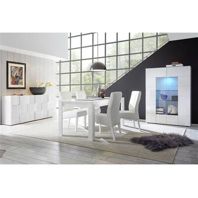 Altobuy - REBECCA - Blanc Laqué - 3P Buffet TV 180x90 - Salon ensemble - Publicité Altobuy - REBECCA - Blanc Laqué - 3P Buffet TV 180x90 - Salon ensemble - Publicité