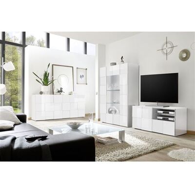 Non communiqué Ensemble Salon Meuble TV 121 cm Blanc Laqué Weiss Relief Damiers - REBECCA - ALTOBUY Blanc - Publicité Non communiqué Ensemble Salon Meuble TV 121 cm Blanc Laqué Weiss Relief Damiers - REBECCA - ALTOBUY Blanc - Publicité