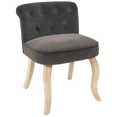 Non communiqué Fauteuil Avec Dossier Capitonné Velours Anthracite - NORA - ALTOBUY Gris - Publicité Non communiqué Fauteuil Avec Dossier Capitonné Velours Anthracite - NORA - ALTOBUY Gris - Publicité