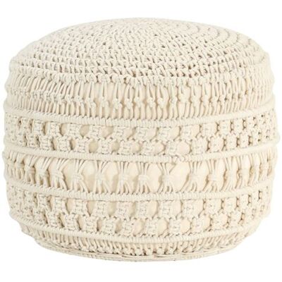 Non communiqué vidaXL Pouf macramé fait main 45x30 cm katoen324002 Beige - Publicité Non communiqué vidaXL Pouf macramé fait main 45x30 cm katoen324002 Beige - Publicité