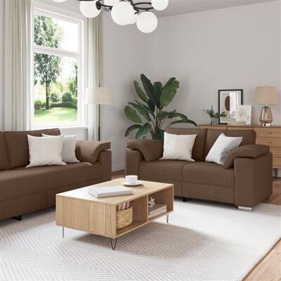 Ensemble de canapés en tissu 2 pièces - Marron - Sofa - Publicité Ensemble de canapés en tissu 2 pièces - Marron - Sofa - Publicité