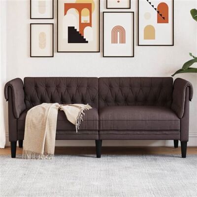Non communiqué vidaXL Canapé Chesterfield 2 places marron foncé tissu Marron - Publicité Non communiqué vidaXL Canapé Chesterfield 2 places marron foncé tissu Marron - Publicité