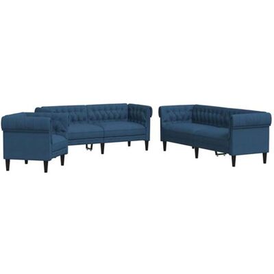 Non communiqué Canape angle fixe vidaxl 3 places en tissu bleu 74.5 x 201.5 x 74.5 cm bleu - Publicité Non communiqué Canape angle fixe vidaxl 3 places en tissu bleu 74.5 x 201.5 x 74.5 cm bleu - Publicité