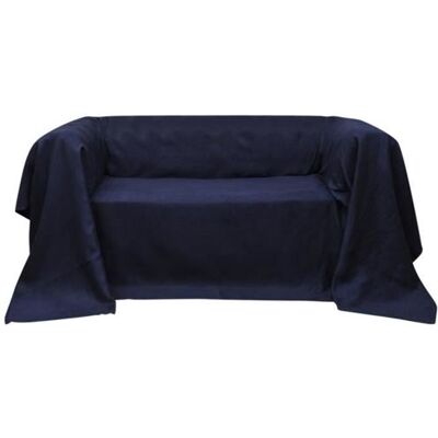 vidaXL Housse de canapé Micro-suède Bleu marine 140x210 cm Bleu - Publicité vidaXL Housse de canapé Micro-suède Bleu marine 140x210 cm Bleu - Publicité
