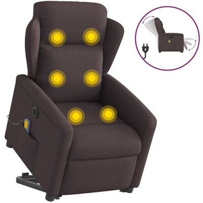 Non communiqué Fauteuil inclinable de massage électrique Marron foncé Tissu Marron - Publicité Non communiqué Fauteuil inclinable de massage électrique Marron foncé Tissu Marron - Publicité