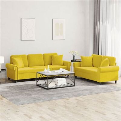 Non communiqué vidaXL Ensemble de canapés 2 pcs avec coussins jaune velours3202276 Jaune - Publicité Non communiqué vidaXL Ensemble de canapés 2 pcs avec coussins jaune velours3202276 Jaune - Publicité