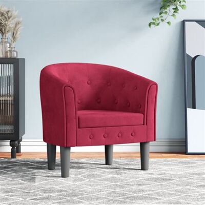 Non communiqué Fauteuil rouge bordeaux velours Rouge - Publicité Non communiqué Fauteuil rouge bordeaux velours Rouge - Publicité