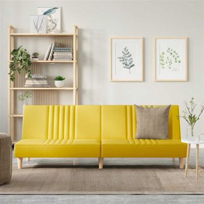 Non communiqué vidaXL Slaapbank stof lichtgeel351885 Jaune - Publicité Non communiqué vidaXL Slaapbank stof lichtgeel351885 Jaune - Publicité