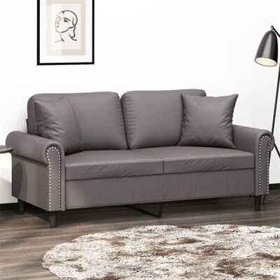 Canapé 2 places gris vidaXL - Design moderne et simili cuir durable - Publicité Canapé 2 places gris vidaXL - Design moderne et simili cuir durable - Publicité