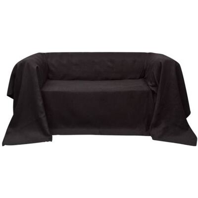 Housse de canapé micro-suede vidaXL Marron - 140x210cm Protège - Publicité Housse de canapé micro-suede vidaXL Marron - 140x210cm Protège - Publicité