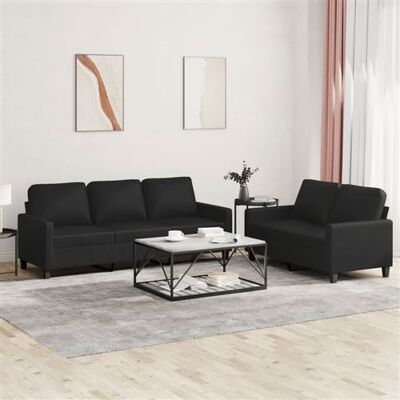 Non communiqué vidaXL Ensemble de canapés 2 pcs avec coussins Noir Similicuir3201418 Noir - Publicité Non communiqué vidaXL Ensemble de canapés 2 pcs avec coussins Noir Similicuir3201418 Noir - Publicité