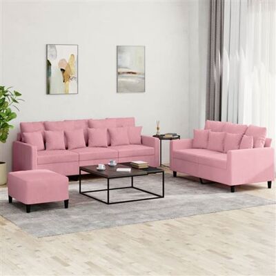 VIDAXL Ensemble de Canapés en Velours Rose - Sofas 3 Pièces - Publicité VIDAXL Ensemble de Canapés en Velours Rose - Sofas 3 Pièces - Publicité