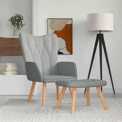 Relaxation fauteuil avec tabouret vidaXL - Canapé en Tissu Moderne - Publicité Relaxation fauteuil avec tabouret vidaXL - Canapé en Tissu Moderne - Publicité