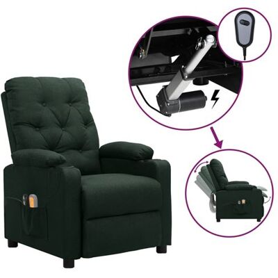 Non communiqué vidaXL Fauteuil électrique de massage Vert foncé Tissu Vert - Publicité Non communiqué vidaXL Fauteuil électrique de massage Vert foncé Tissu Vert - Publicité