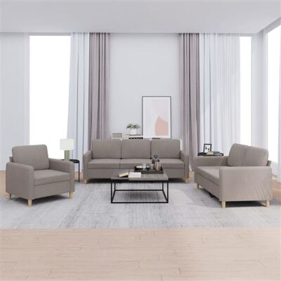 Non communiqué vidaXL Ensemble de canapés 3 pcs avec coussins Taupe Tissu3202061 Taupe - Publicité Non communiqué vidaXL Ensemble de canapés 3 pcs avec coussins Taupe Tissu3202061 Taupe - Publicité