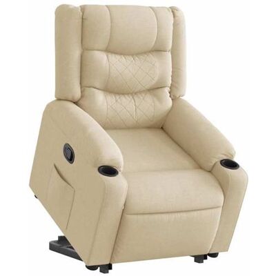 Non communiqué vidaXL Fauteuil inclinable Crème Tissu 3310266 Beige - Publicité Non communiqué vidaXL Fauteuil inclinable Crème Tissu 3310266 Beige - Publicité