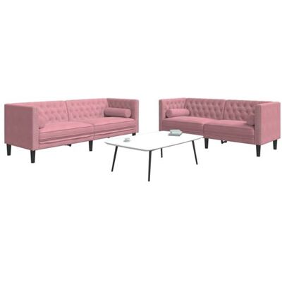 Non communiqué vidaXL 2-delige Loungeset Chesterfield met bolsters fluweel roze3209294 Rose - Publicité Non communiqué vidaXL 2-delige Loungeset Chesterfield met bolsters fluweel roze3209294 Rose - Publicité