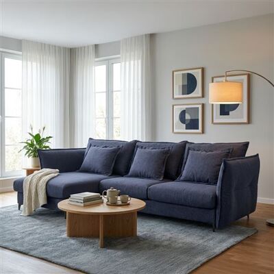 Non communiqué Canapé angle gauche Verduro en tissu bleu - 3 places Bleu - Publicité Non communiqué Canapé angle gauche Verduro en tissu bleu - 3 places Bleu - Publicité