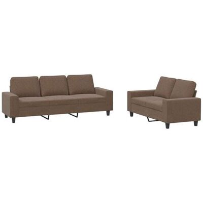 Non communiqué vidaXL Ensemble de canapés 2 pcs marron tissu marron - Publicité Non communiqué vidaXL Ensemble de canapés 2 pcs marron tissu marron - Publicité