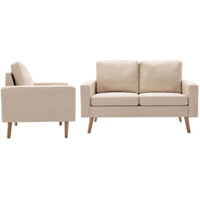 Non communiqué vidaXL Ensemble de canapés 2 pcs Tissu Crème Crème - Publicité Non communiqué vidaXL Ensemble de canapés 2 pcs Tissu Crème Crème - Publicité