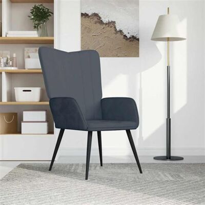 Fauteuil Relax vidaXL - Velours - Gris Foncé - Publicité Fauteuil Relax vidaXL - Velours - Gris Foncé - Publicité
