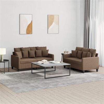 Non communiqué vidaXL Ensemble de Canapés avec Coussins 2 pcs, Canapés avec Accoudoirs et Dossier, Ensemble de Meubles, Mobilier de Salon, Moderne, Marron Tissu 3201651 Marron - Publicité Non communiqué vidaXL Ensemble de Canapés avec Coussins 2 pcs, Canapés avec Accoudoirs et Dossier, Ensemble de Meubles, Mobilier de Salon, Moderne, Marron Tissu 3201651 Marron - Publicité