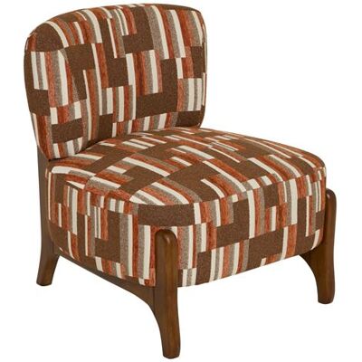 Non communiqué Atmosphera - Fauteuil en chenille avec pieds en bois effet noyer CALIX - Marron - Calix Orange - Publicité Non communiqué Atmosphera - Fauteuil en chenille avec pieds en bois effet noyer CALIX - Marron - Calix Orange - Publicité