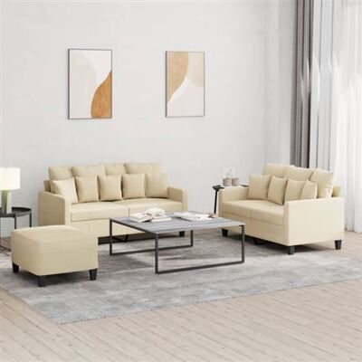 Ensemble de 3 canapés en tissu crème vidaXL - Ensemble de Canapés - Publicité Ensemble de 3 canapés en tissu crème vidaXL - Ensemble de Canapés - Publicité