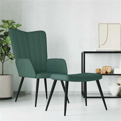 Non communiqué vidaXL Relaxstoel met voetenbank velours vert foncé Vert - Publicité Non communiqué vidaXL Relaxstoel met voetenbank velours vert foncé Vert - Publicité