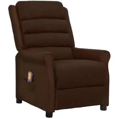 Non communiqué vidaXL Fauteuil de massage inclinable Marron Similicuir Brun - Publicité Non communiqué vidaXL Fauteuil de massage inclinable Marron Similicuir Brun - Publicité