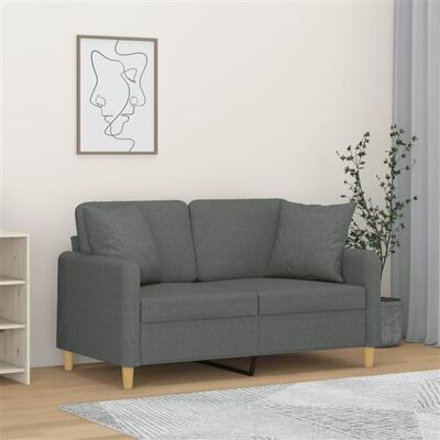 Canapé 2 places gris foncé avec coussins - Mobilier - Publicité Canapé 2 places gris foncé avec coussins - Mobilier - Publicité