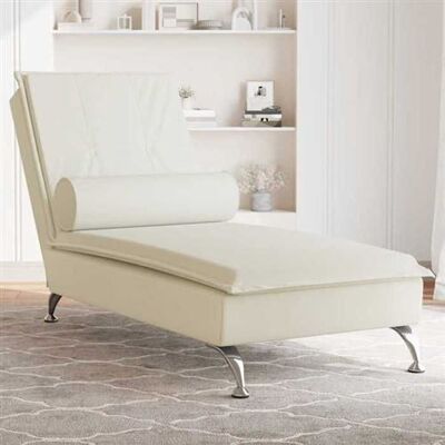 Non communiqué vidaXL Chaise longue de massage avec traversin crème velours, chaise de canapé longue, chaise longue de chambre, chaise de 379457 Beige - Publicité Non communiqué vidaXL Chaise longue de massage avec traversin crème velours, chaise de canapé longue, chaise longue de chambre, chaise de 379457 Beige - Publicité