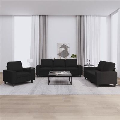 Non communiqué vidaXL Ensemble de canapés 3 pcs noir tissu Noir - Publicité Non communiqué vidaXL Ensemble de canapés 3 pcs noir tissu Noir - Publicité