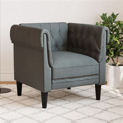 Non communiqué vidaXL Fauteuil Chesterfield gris foncé tissu Gris foncé - Publicité Non communiqué vidaXL Fauteuil Chesterfield gris foncé tissu Gris foncé - Publicité