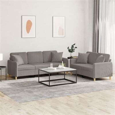 Non communiqué vidaXL Ensemble de canapés 2 pcs avec coussins taupe tissu3202141 Taupe - Publicité Non communiqué vidaXL Ensemble de canapés 2 pcs avec coussins taupe tissu3202141 Taupe - Publicité