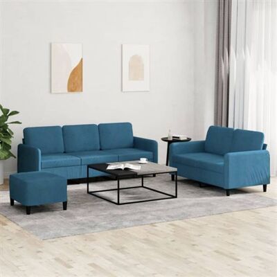 Non communiqué Ensemble de canapés 3 pcs bleu velours Bleu - Publicité Non communiqué Ensemble de canapés 3 pcs bleu velours Bleu - Publicité