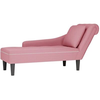 Non communiqué Fauteuil long avec coussin et accoudoir droit rose velours Rose - Publicité Non communiqué Fauteuil long avec coussin et accoudoir droit rose velours Rose - Publicité