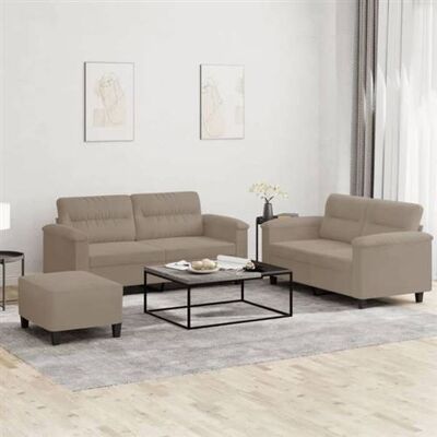 Ensemble de 3 canapés VIDAXL - microfibre, gris-brun - Publicité Ensemble de 3 canapés VIDAXL - microfibre, gris-brun - Publicité