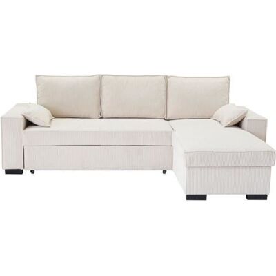 Non communiqué Canapé D'Angle Convertible Réversible Marlon - Méridienne Avec Coffre - Velours Côtelé L 240 X P 143 X H 85 Cm gris - Publicité Non communiqué Canapé D'Angle Convertible Réversible Marlon - Méridienne Avec Coffre - Velours Côtelé L 240 X P 143 X H 85 Cm gris - Publicité