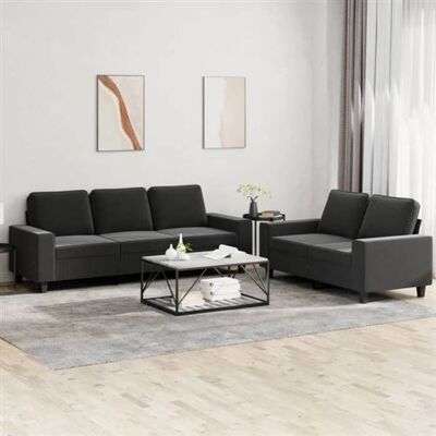 Non communiqué vidaXL Ensemble de canapés 2 pcs noir tissu Noir - Publicité Non communiqué vidaXL Ensemble de canapés 2 pcs noir tissu Noir - Publicité