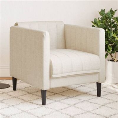 VIDAXL Fauteuil Crème - Tissu Naturel - Publicité VIDAXL Fauteuil Crème - Tissu Naturel - Publicité