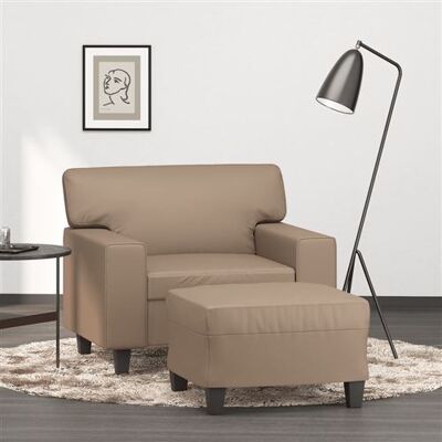 Non communiqué vidaXL Fauteuil avec repose-pied Cappuccino 60 cm Similicuir3201163 Marron - Publicité Non communiqué vidaXL Fauteuil avec repose-pied Cappuccino 60 cm Similicuir3201163 Marron - Publicité