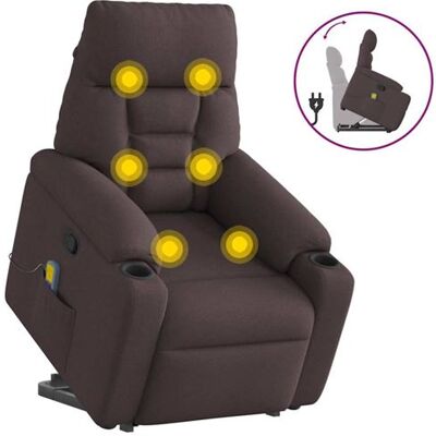 Non communiqué Fauteuil inclinable de massage Marron foncé Tissu Marron - Publicité Non communiqué Fauteuil inclinable de massage Marron foncé Tissu Marron - Publicité
