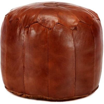 Non communiqué Pouf 40 x 35 cm Brun roux Cuir véritable de chèvre Brun roux - Publicité Non communiqué Pouf 40 x 35 cm Brun roux Cuir véritable de chèvre Brun roux - Publicité