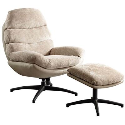 Non communiqué Fauteuil Pivotant avec Repose Pieds Bi-Matière Beige - VIGO - ALTOBUY Beige - Publicité Non communiqué Fauteuil Pivotant avec Repose Pieds Bi-Matière Beige - VIGO - ALTOBUY Beige - Publicité