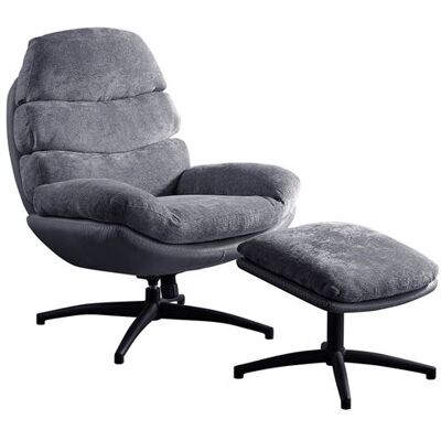Non communiqué Fauteuil Pivotant avec Repose Pieds Bi-Matière Gris Foncé - VIGO - ALTOBUY Gris - Publicité Non communiqué Fauteuil Pivotant avec Repose Pieds Bi-Matière Gris Foncé - VIGO - ALTOBUY Gris - Publicité