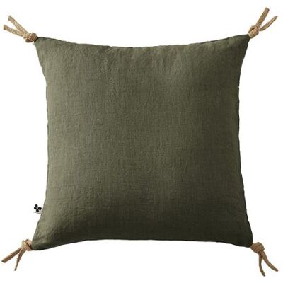 Non communiqué Coussin Déhoussable 45x45cm avec Pompons Lin Lavé Coloris Thym - MARGAUX - ALTOBUY Vert - Publicité Non communiqué Coussin Déhoussable 45x45cm avec Pompons Lin Lavé Coloris Thym - MARGAUX - ALTOBUY Vert - Publicité